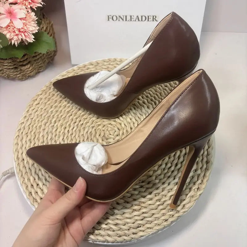 12CM/10CM/8CM/6CM/Flat Office Wear Size 33-46 Elegant Stiletto Pointed Toe Pumps Heels for Women and Ladies