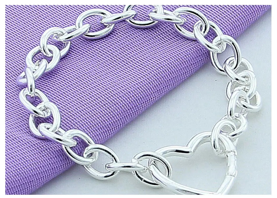 Women Bracelets 925 Sterling Silver Heart Buckle Bracelet For Women Romantic Bracelets Silver 925 Jewelry