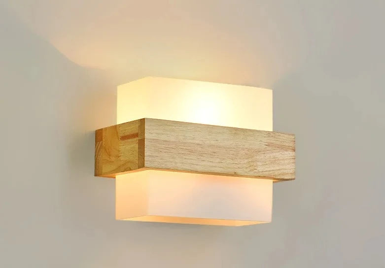 Modern Wood Lamp Led Wall Lamps Glass Light Mirror Washer Sconces Wall Light Fixtures Dressing Living Room Dining Room Bedroom