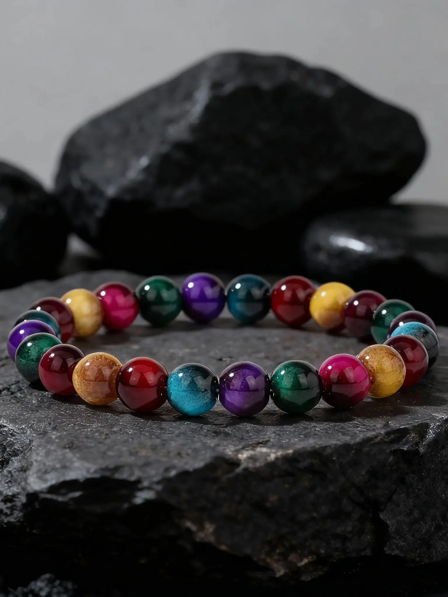 Fashion autumn and winter jewellery yellow green red purple blue brazaletes for family banquet unique beaded bracelets for women