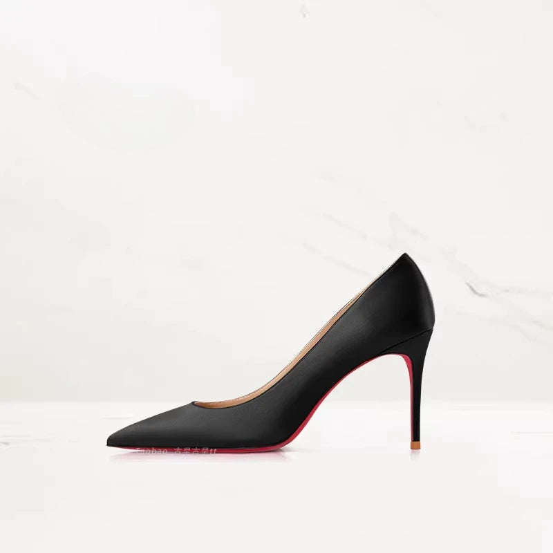 2025 Winter New High-heeled Shoes for Women, Green, Real Silk Satin, Thin Heel, Pointed Toe,Elegant,12cm,Single Shoes for Ladies