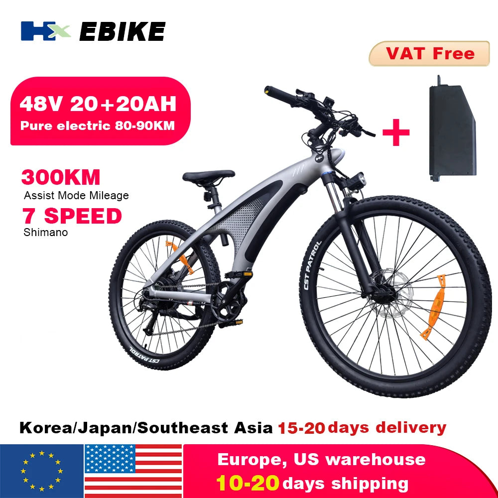 HX Q5 e bike Adults electric bike 48V 20AH 27.5 Inch Electric bicycle City Electric bike E Bikes Mountain ebike