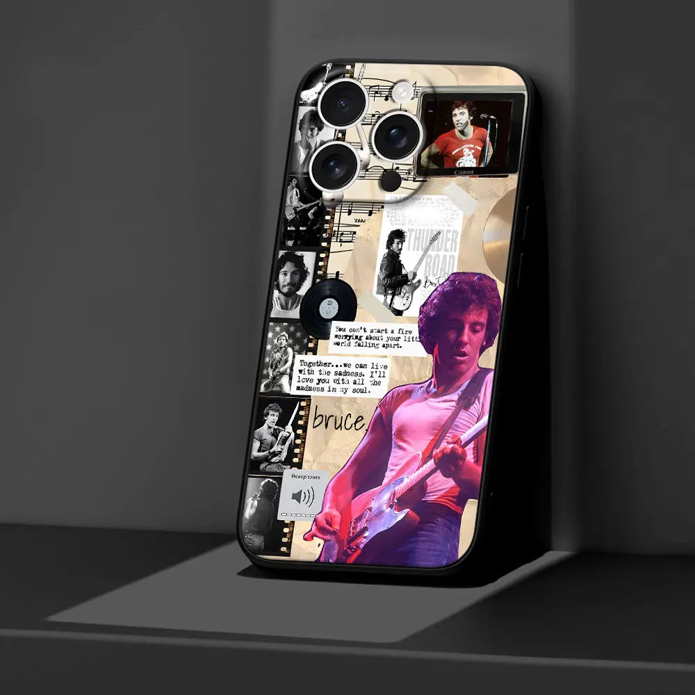 Singer B-Bruce S-Springsteen Case for iPhone 16 11 15 16e 14 12 Mini 13 Pro Max X XS XR 7 8 6 6s Plus 5 5s SE TPU Phone Cover