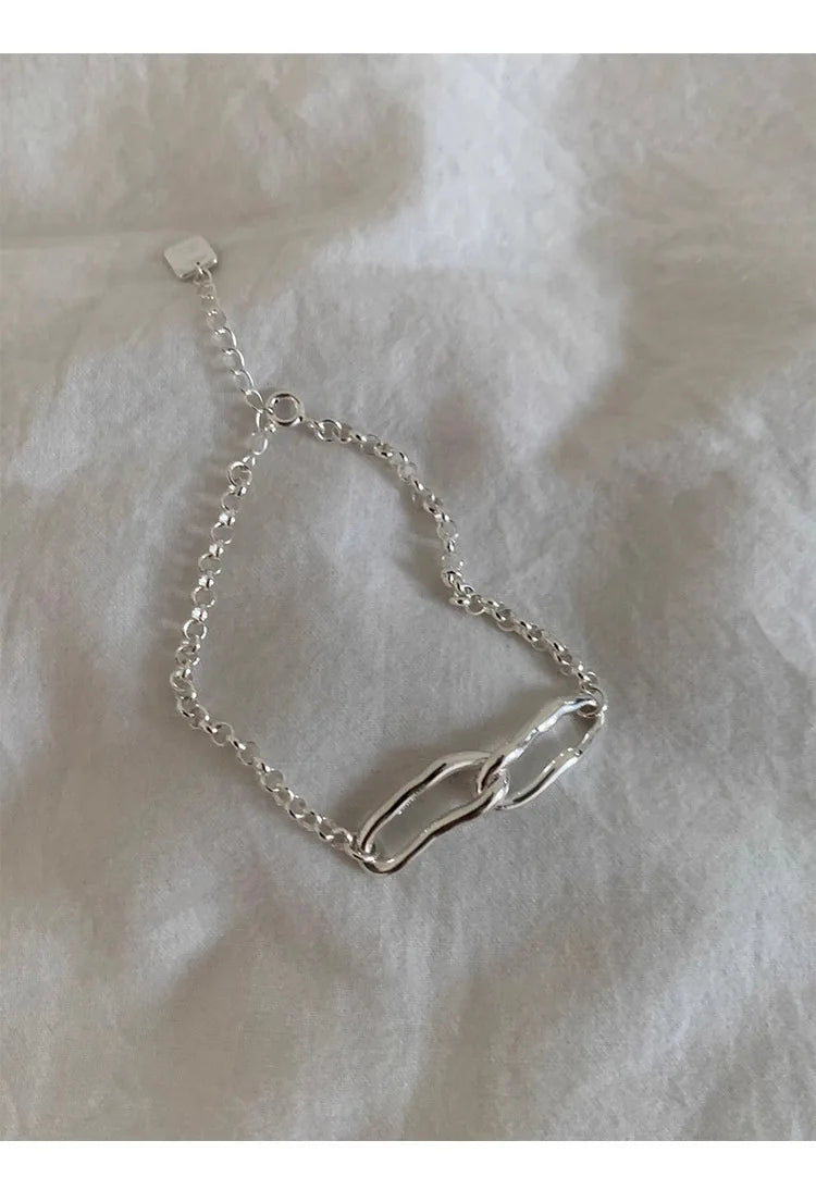 New Fashion Women's 925 Sterling Silver Bracelets Bracelets for Simple and Sweet Jewelry Trendy Wholesale