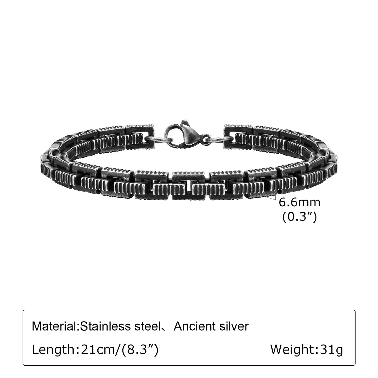 Vintage Chain Bracelets for Men Boys,Byzantine Stainless Steel Braided Link Wristband,Retro Jewelry Birthday Father Gifts