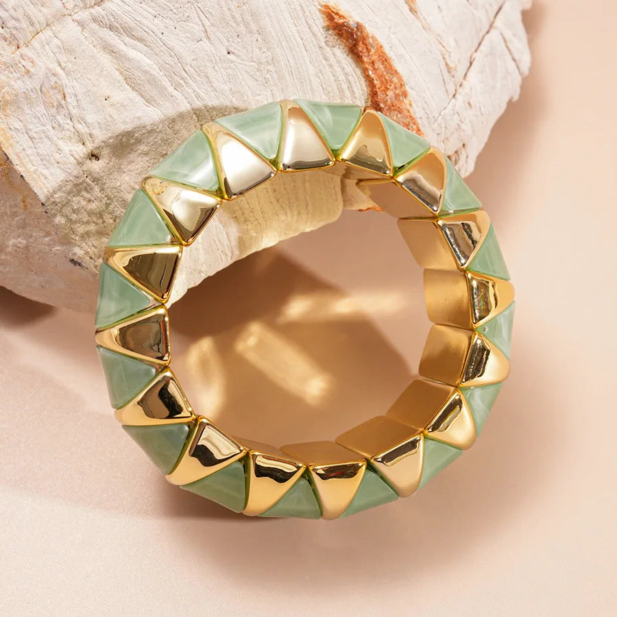 Glamorous Colorful Acrylic Bracelet for Women, Sweet Elastic Stretch Bracelet, Trendy Daily Wear & Dating Gift