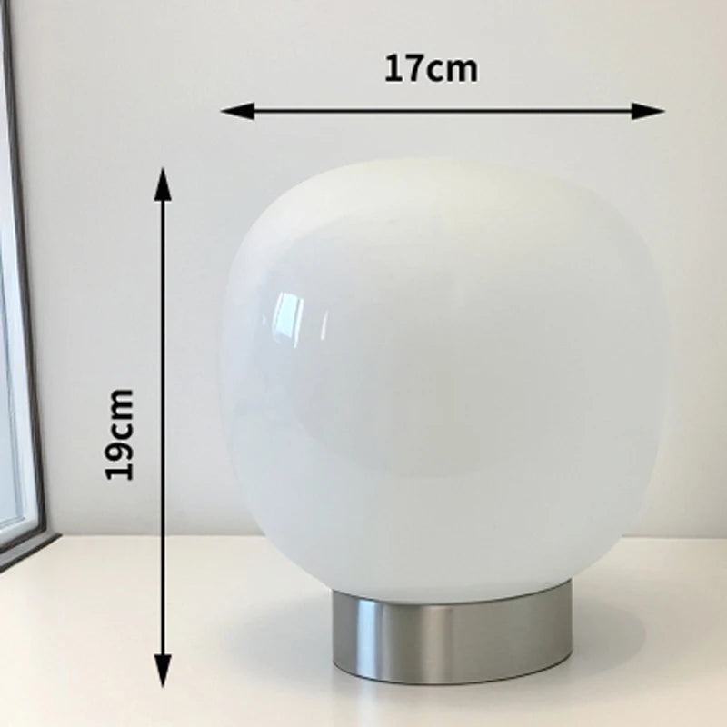 USB Plug Bauhaus Glass Table Lamp Trichromatic Dimming Bedside Night Light for Bedroom Lighting