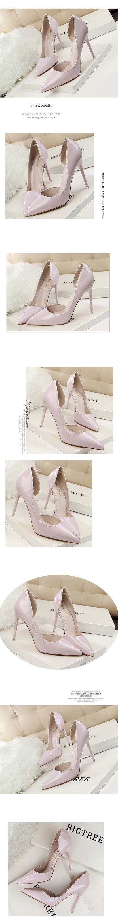 Candy Color Thin High Heels Pumps Shoes Woman Side Empty Stilettos Women Heels Shoes Party Office Wedding Shoes for Lady WSH4117