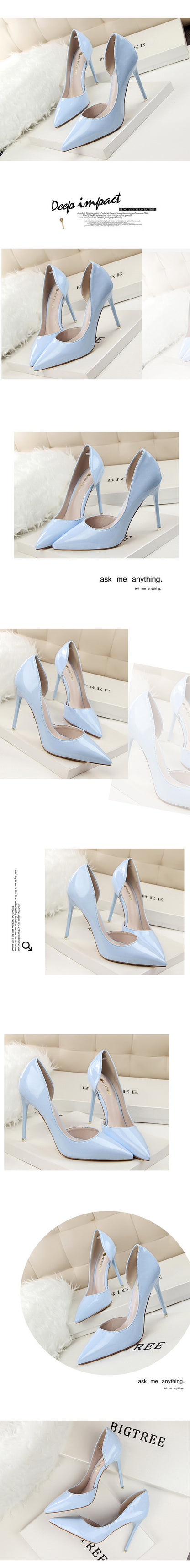 Candy Color Thin High Heels Pumps Shoes Woman Side Empty Stilettos Women Heels Shoes Party Office Wedding Shoes for Lady WSH4117