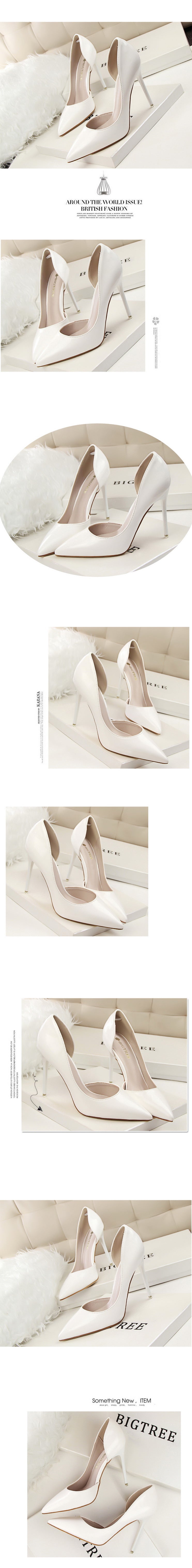 Candy Color Thin High Heels Pumps Shoes Woman Side Empty Stilettos Women Heels Shoes Party Office Wedding Shoes for Lady WSH4117