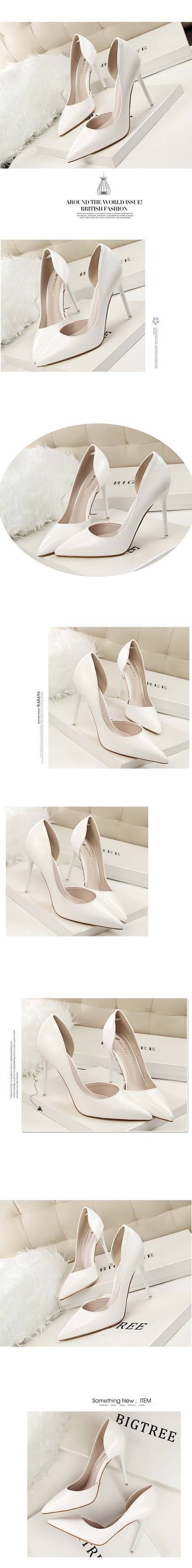 Candy Color Thin High Heels Pumps Shoes Woman Side Empty Stilettos Women Heels Shoes Party Office Wedding Shoes for Lady WSH4117