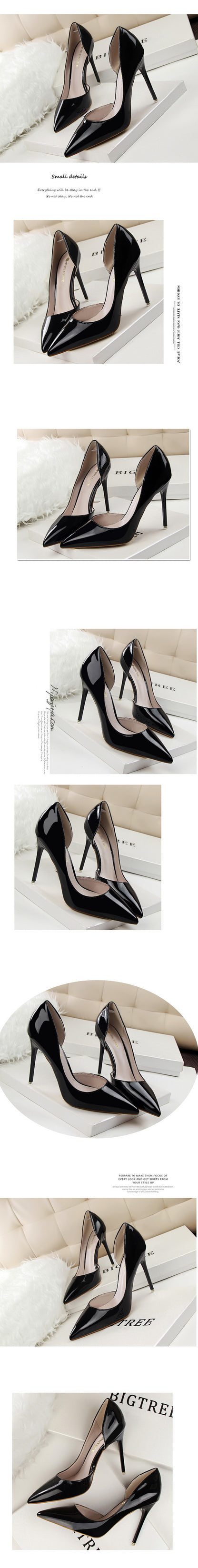 Candy Color Thin High Heels Pumps Shoes Woman Side Empty Stilettos Women Heels Shoes Party Office Wedding Shoes for Lady WSH4117