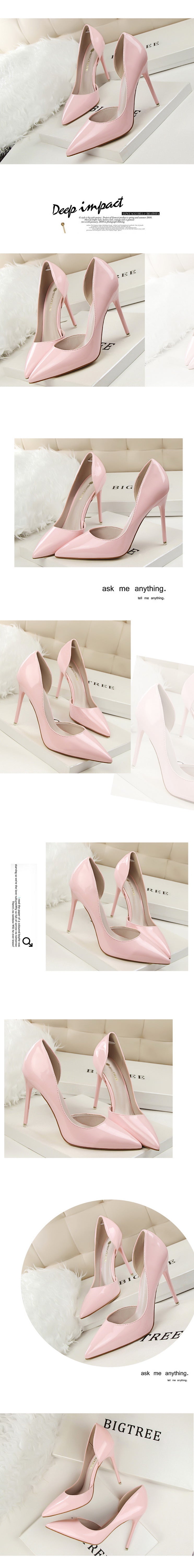 Candy Color Thin High Heels Pumps Shoes Woman Side Empty Stilettos Women Heels Shoes Party Office Wedding Shoes for Lady WSH4117