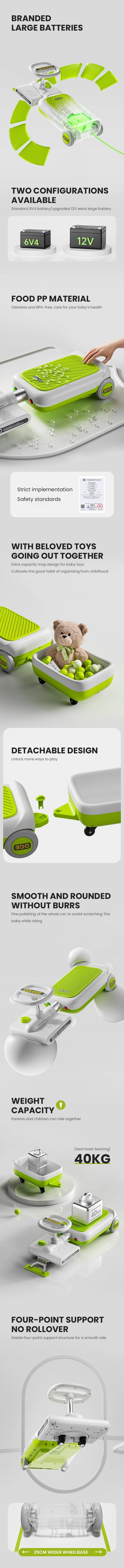 Electric Floor Scrubber, Fully Automatic Multifunctional, Children's Go Kart, Four-wheel, Children's Toy Bike, Drift Bike