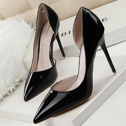 Candy Color Thin High Heels Pumps Shoes Woman Side Empty Stilettos Women Heels Shoes Party Office Wedding Shoes for Lady WSH4117