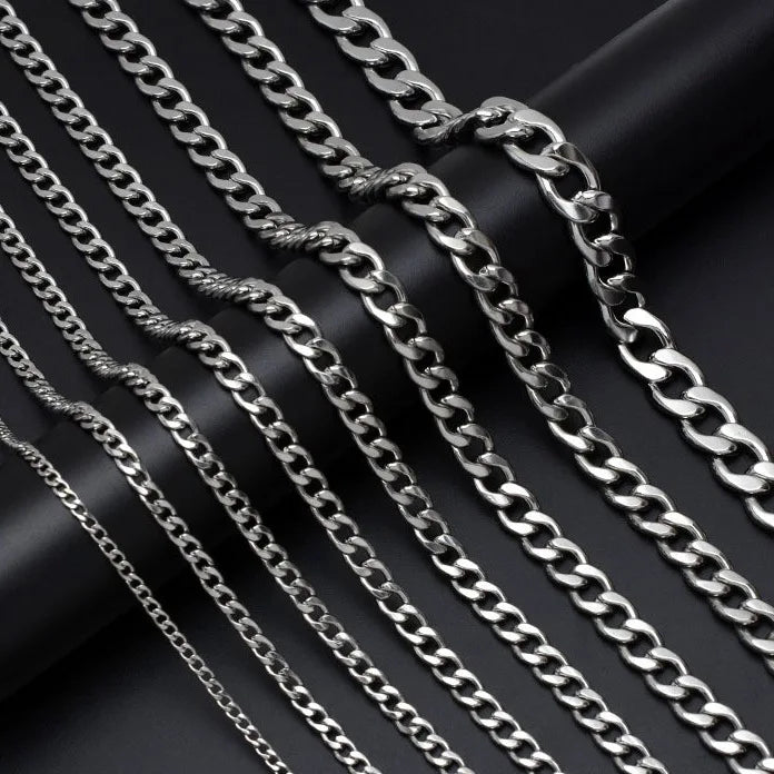 Classic Retro Fashion Necklace New Stainless Steel Two-Sided Ground Hip-Hop Style Vacuum Necklace