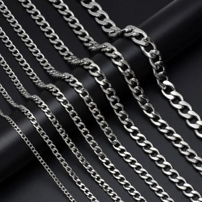 Classic Retro Fashion Necklace New Stainless Steel Two-Sided Ground Hip-Hop Style Vacuum Necklace