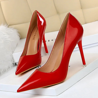 Dropshipping Escarpins Femme Small MOQ Big Size 43 Formal Trendy Reflective Pointed Toe Nude High Heeled Women's Pumps Shoes