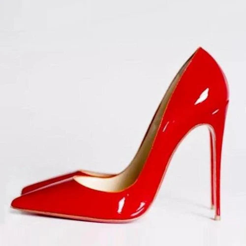 Red black yellow extreme high heel pointed toe new ladies high-heeled shoes women's shoes party wedding QP067 ROVICIYA