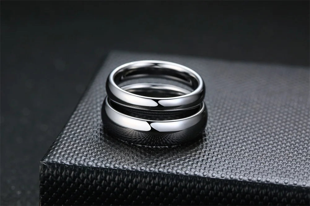 Vnox Anti Scratch Tungsten Wedding Rings for Women Men Simple Classic Wedding Bands for Couples Basic Jewelry