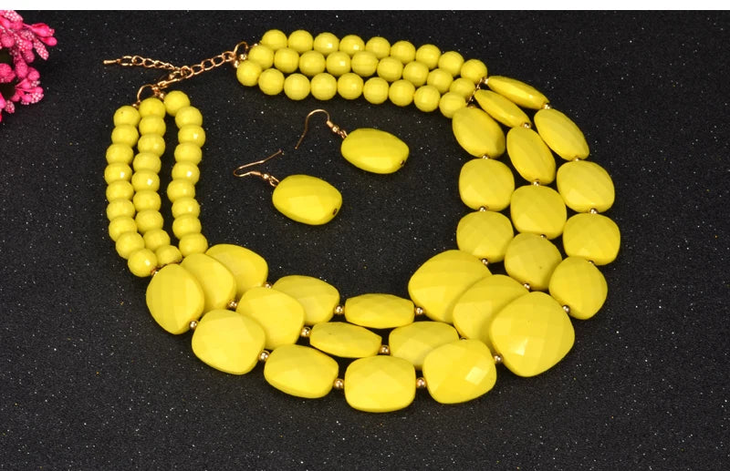 UDDEIN African Beads Jewelry Sets Multi layer Nigerian Wedding Indian Jewelry Sets Luxury Statement Choker Necklace Jewellery