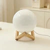 Modern Round Ball Soft Glow Wooden Stand Base Lamp Cute Kids Room Decor Light Cream Style Bedroom Desktop Ambient Lamp
