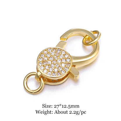 Juya DIY Jewelry Accessories Gold Zirconia Clasps Bracelets Connectors For Handmade Jewellery Makings