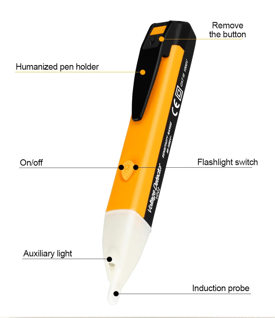 Electricity Test Pencil Digital 90-1000V 12-1000V AC Voltage Detector Non-Contact Tester Pen Tester Meter Volt Current Electric