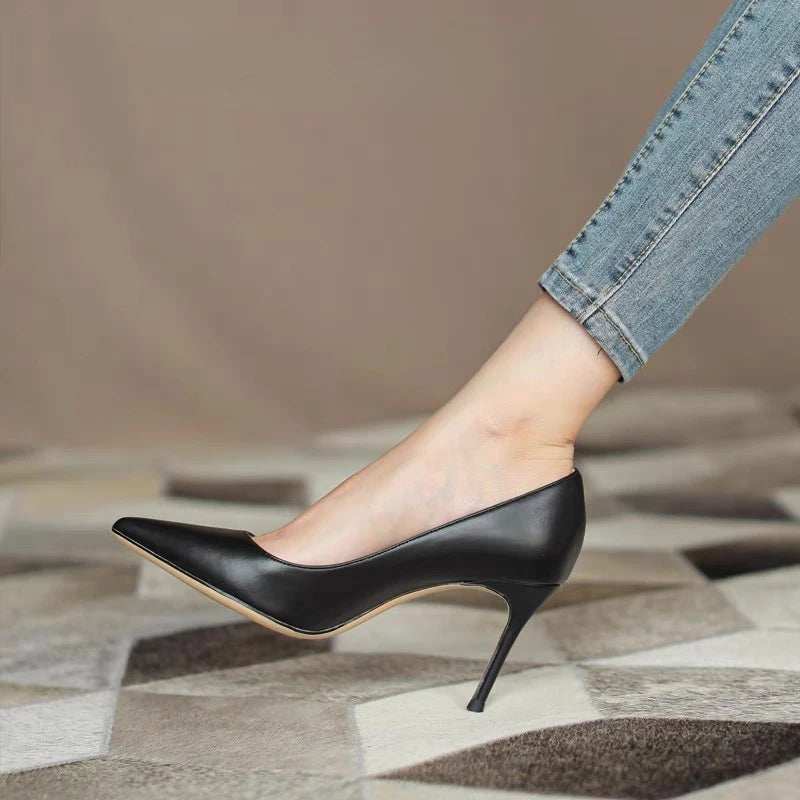 6CM/8CM/10CM Matte Microfiber Leather Talons New Fashion Ladies  Pumps Mid High Office Heels