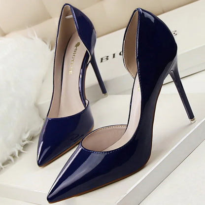 Candy Color Thin High Heels Pumps Shoes Woman Side Empty Stilettos Women Heels Shoes Party Office Wedding Shoes for Lady WSH4117