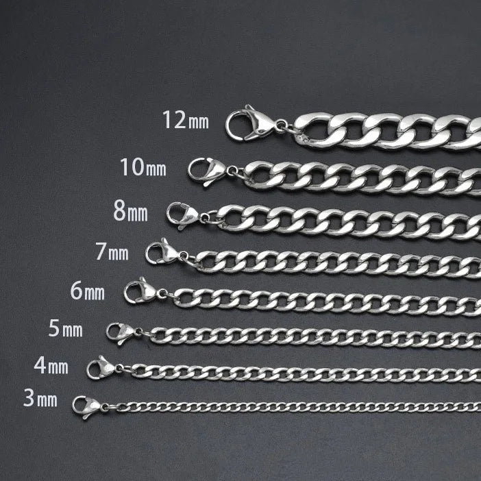 Classic Retro Fashion Necklace New Stainless Steel Two-Sided Ground Hip-Hop Style Vacuum Necklace