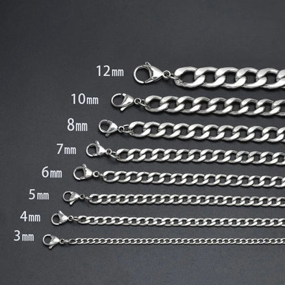 Classic Retro Fashion Necklace New Stainless Steel Two-Sided Ground Hip-Hop Style Vacuum Necklace