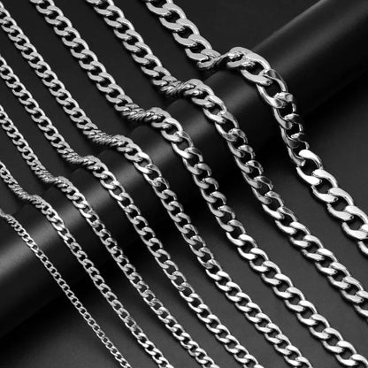 Classic Retro Fashion Necklace New Stainless Steel Two-Sided Ground Hip-Hop Style Vacuum Necklace