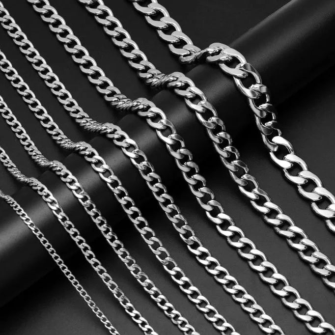 Classic Retro Fashion Necklace New Stainless Steel Two-Sided Ground Hip-Hop Style Vacuum Necklace