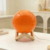 Modern Round Ball Soft Glow Wooden Stand Base Lamp Cute Kids Room Decor Light Cream Style Bedroom Desktop Ambient Lamp
