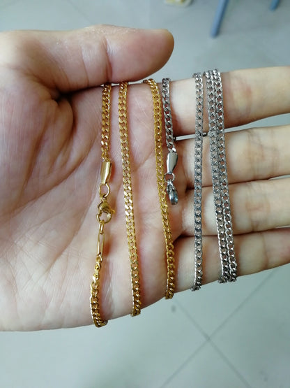 SC013  3mm Stainless Steel Cuban Link Chain Hip Hop Chain Necklace