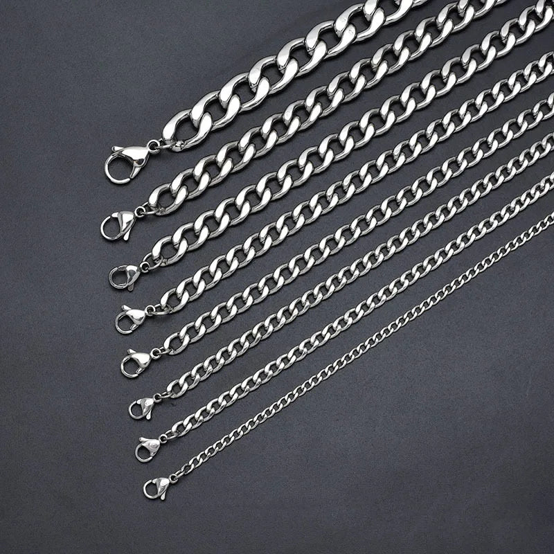 Classic Retro Fashion Necklace New Stainless Steel Two-Sided Ground Hip-Hop Style Vacuum Necklace