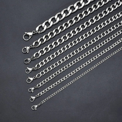 Classic Retro Fashion Necklace New Stainless Steel Two-Sided Ground Hip-Hop Style Vacuum Necklace