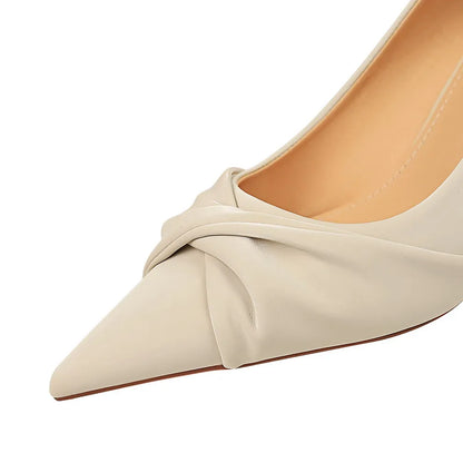 3391-A3 BIGTREE European and American Style Fashionable Nightclub Women's High Heels Pointed Bow Women's Shoes