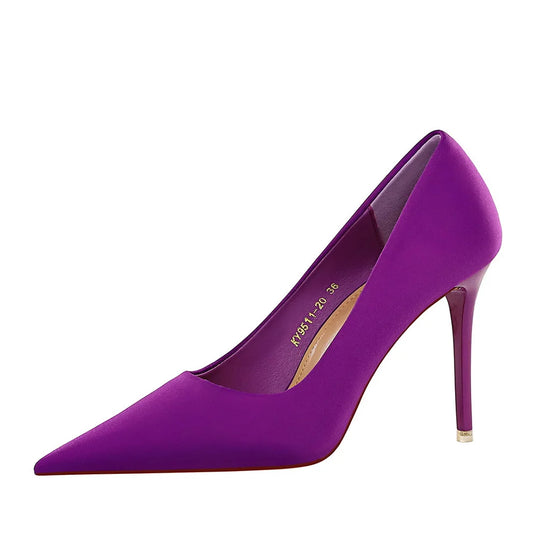 18249-2 BIGTREE European and American Fashion Women's Shoes Silk Banquet Women's High Heels