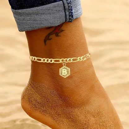 A 26-Letter Anklet, Fashionable And Simple, Suitable For Beach Parties And As A Back-To-School Gift For Friends