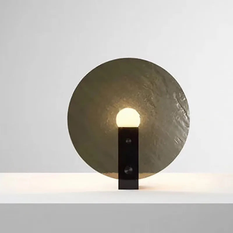 Modern Simple Round Disk Black White Glass  for Bedroom Living Room Restaurant Table Lamp