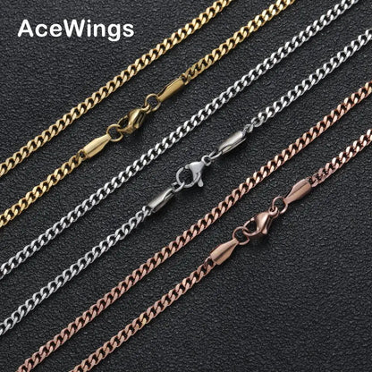 SC013  3mm Stainless Steel Cuban Link Chain Hip Hop Chain Necklace