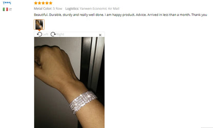 1 Pcs Shiny Bracelet for Women Crystal Rhinestone Stretch Bracelet Bangle Wristband Elastic Wedding Bridal Jewelry