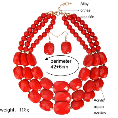 UDDEIN African Beads Jewelry Sets Multi layer Nigerian Wedding Indian Jewelry Sets Luxury Statement Choker Necklace Jewellery