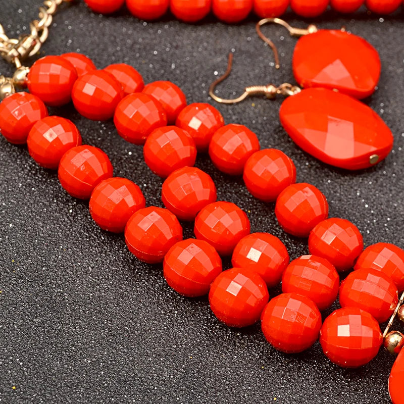 UDDEIN African Beads Jewelry Sets Multi layer Nigerian Wedding Indian Jewelry Sets Luxury Statement Choker Necklace Jewellery