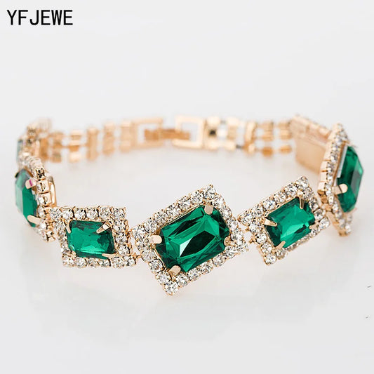 YFJEWE New Fashion Women Charm Bracelets & Bangles Best Sell Wholesale Crystal Jewelry For Dress  Wedding Christmas Gifts B008