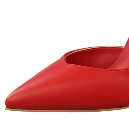 Soft PU Leather Show Thin Women Pumps Shallow Spring High Heels Pointed Toe Side Cut-Outs Ladies Party Shoes Office Fashion