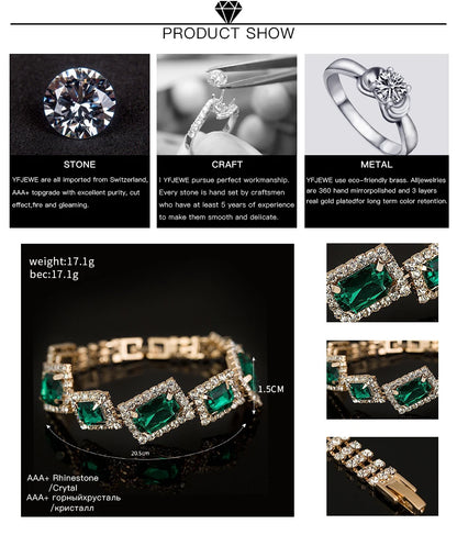 YFJEWE New Fashion Women Charm Bracelets & Bangles Best Sell Wholesale Crystal Jewelry For Dress  Wedding Christmas Gifts B008