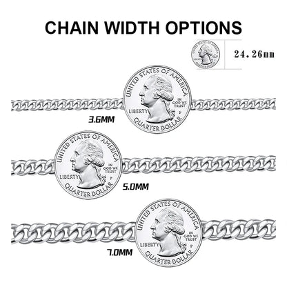 ORSA JEWELS 925 Sterling Silver Basic Punk Necklace for Men Women Curb Cuban Link Chain Chokers Vintage Punk Boy Male Gifts SC37